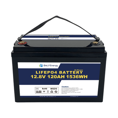 Batterie Lifepo rechargeable 12v 120ah 1536 Wh Poids léger Pour le camping-car RV