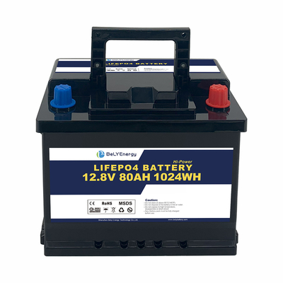 Bely Energy 5000 Cycles 12v 80ah Lifepo4 Batterie pour appareils électroménagers Bateaux sous-marins
