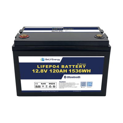 Basse auto-décharge 3000 cycles batterie au lithium solaire avec boîtier ABS 12,8V120Ah
