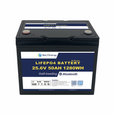 24V 50AH LiFePO4 Batterie au lithium pour bateaux avec BT et chauffage