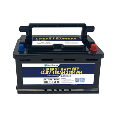 Batterie 12V LiFePO4 avec boîtier H8 DIN et Smart BMS avec Bluetooth et auto-chauffage pour une recharge à basse température
