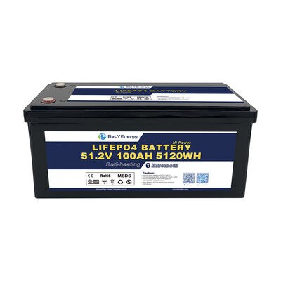 Voltage normal 51.2V Énergie 5120Wh 5KW 48V 100AH Batterie LiFePO4 avec Bluetooth et auto-chauffage en option