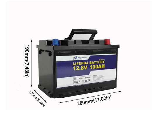 1280Wh 100 batterie de volt Lifepo4 de l'heure 12 d'ampère pour le stockage d'énergie solaire